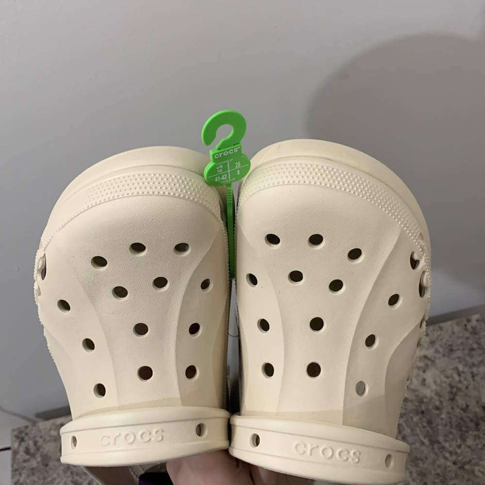 Beige / Tan Platform Crocs - Picture 12 of 14